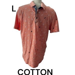POINT ZERO Polo Shirt Men's Size Large Nautical Peach Colour